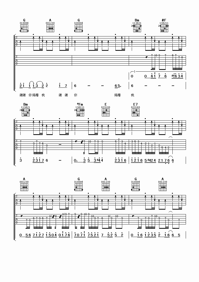 暖风吉他谱第(3)页