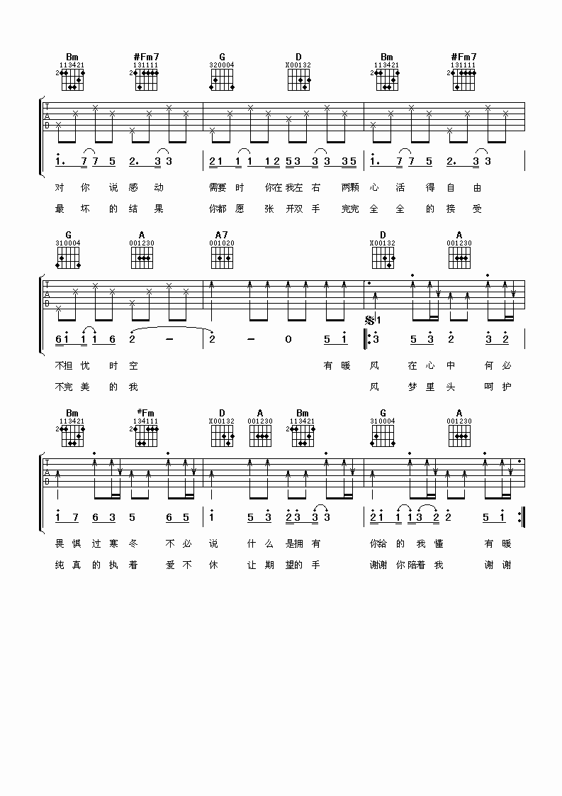 暖风吉他谱第(2)页