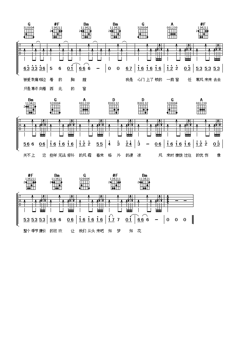 关不上的窗吉他谱第(2)页