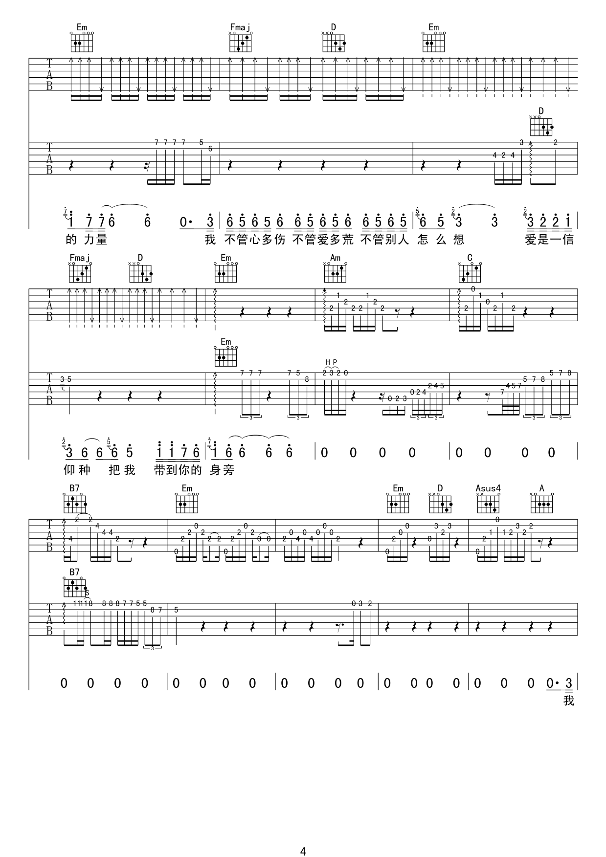 信仰吉他谱第(4)页