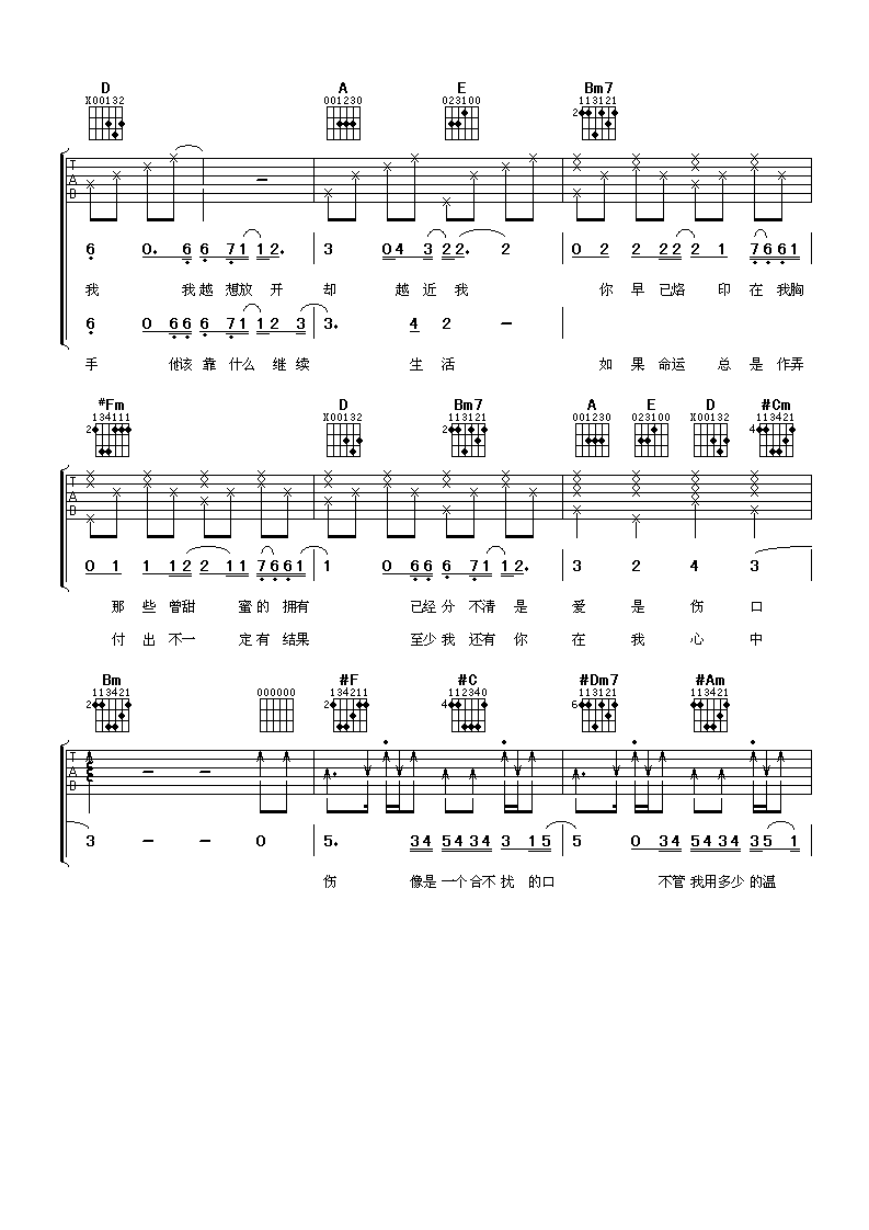 爱在你伤口吉他谱第(2)页