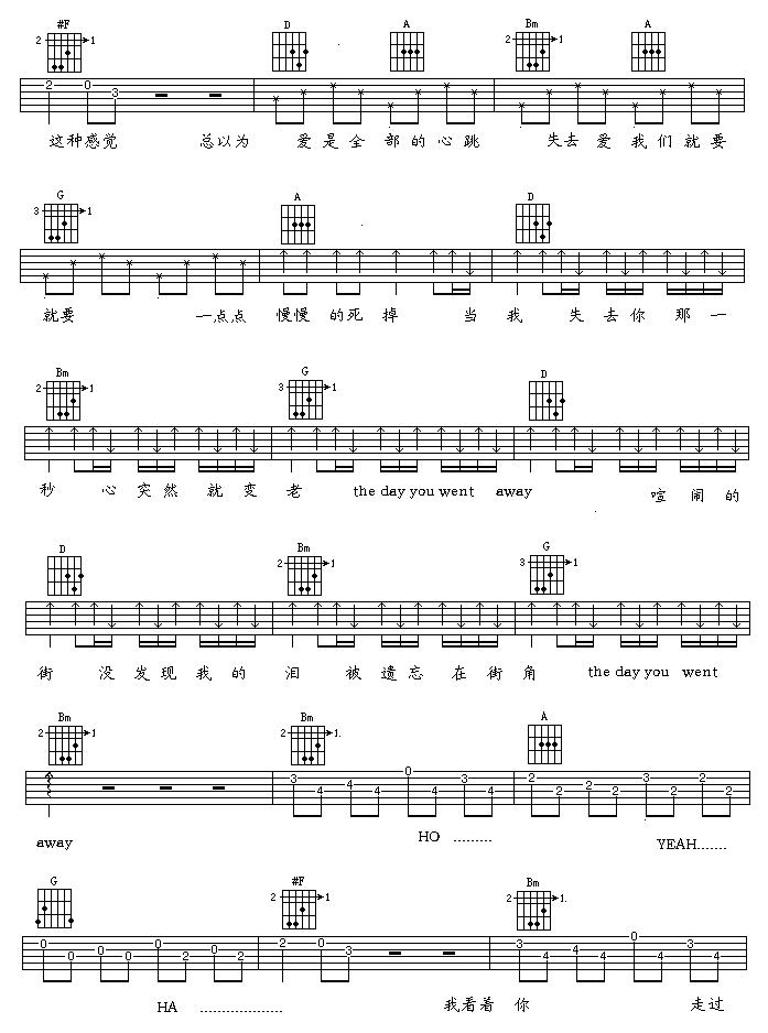 第一次爱的人吉他谱第(2)页