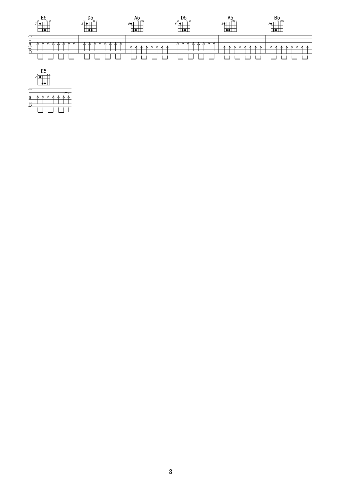 奔跑G调吉他谱第(3)页