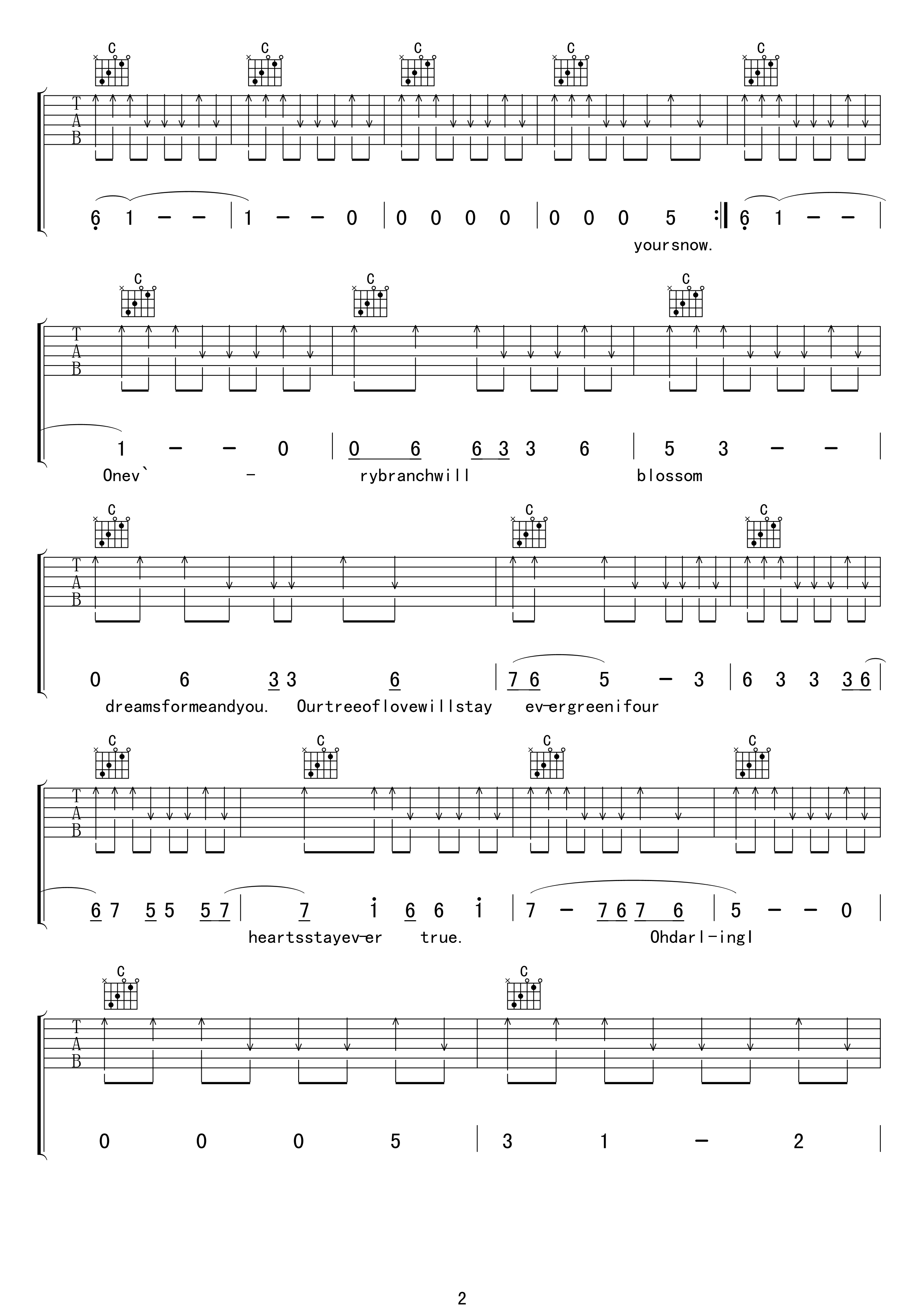 EvergreenTree吉他谱第(2)页