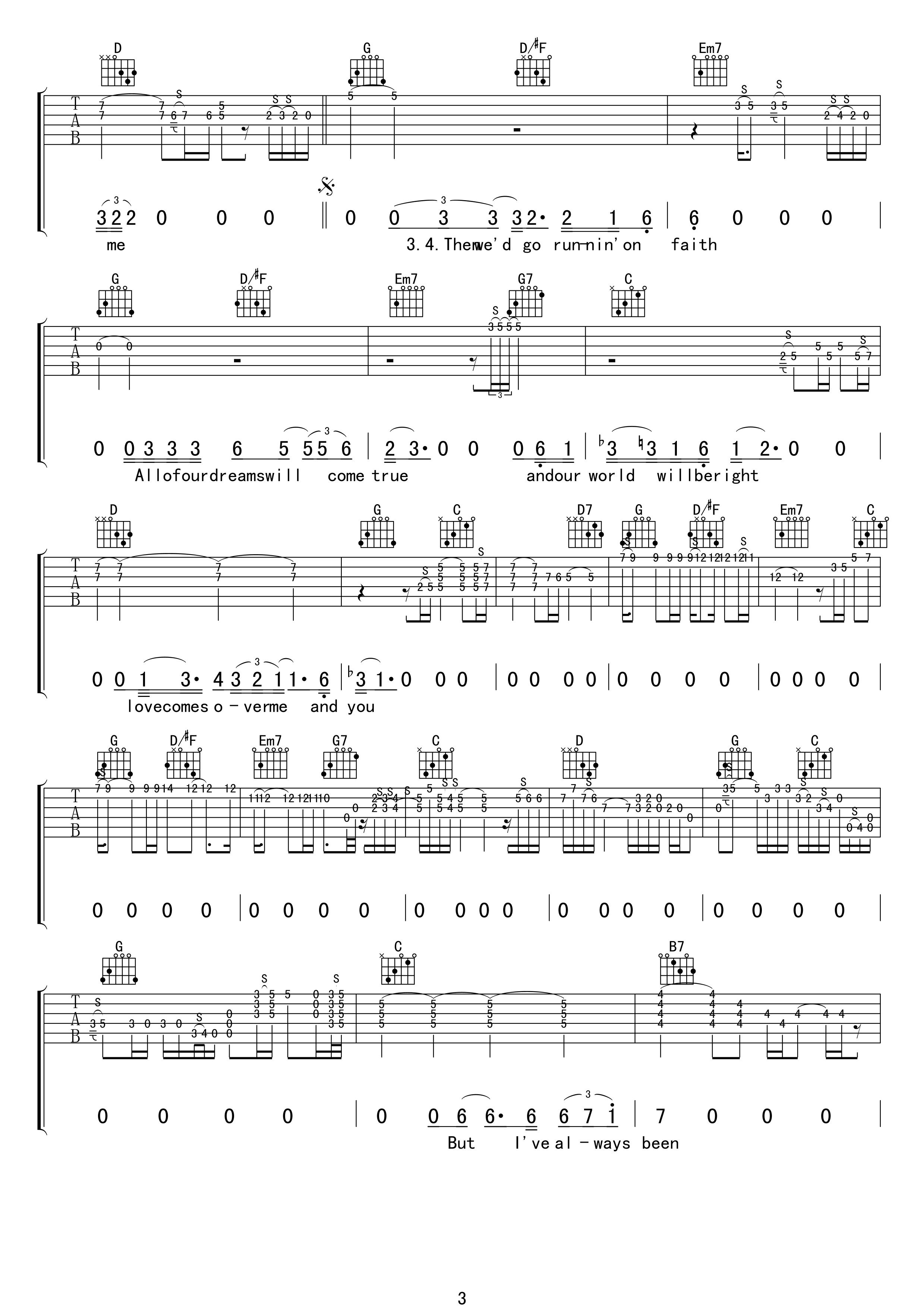 runningonfaith吉他谱第(3)页