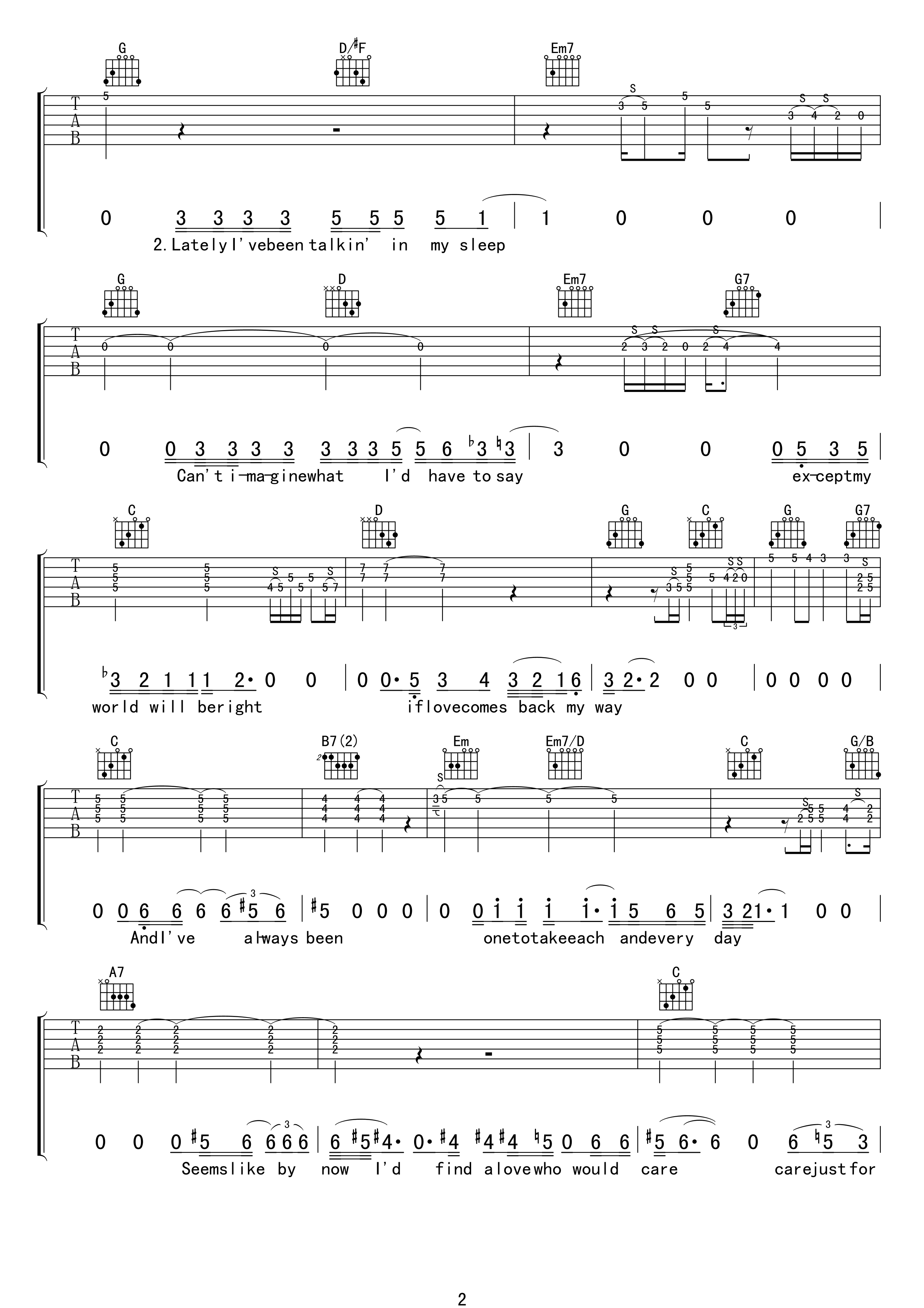 runningonfaith吉他谱第(2)页