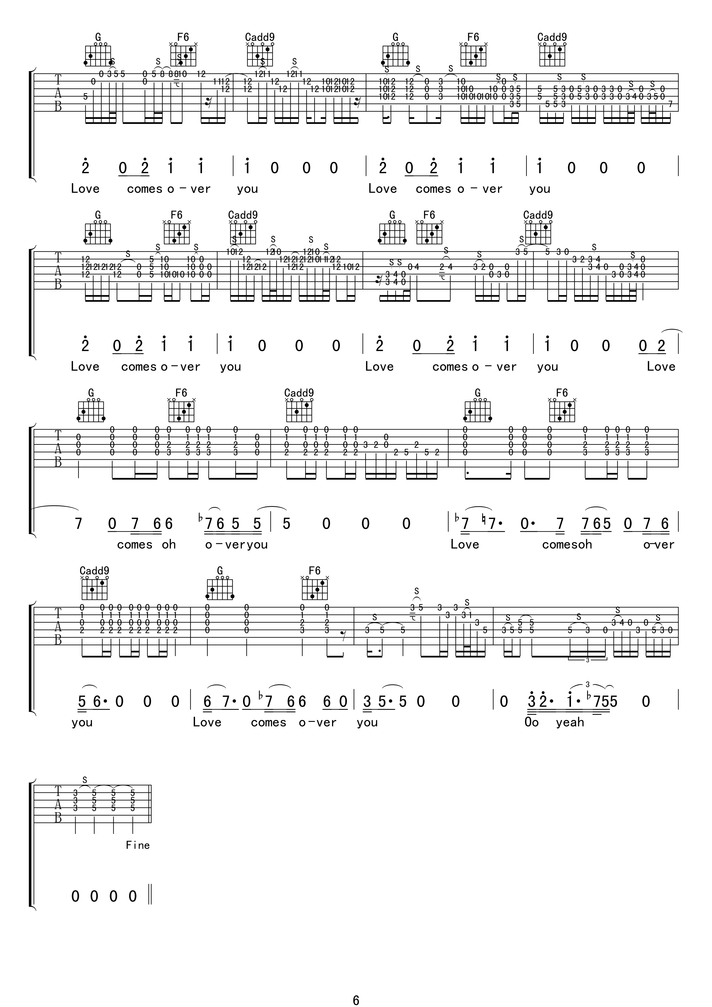 runningonfaith吉他谱第(6)页