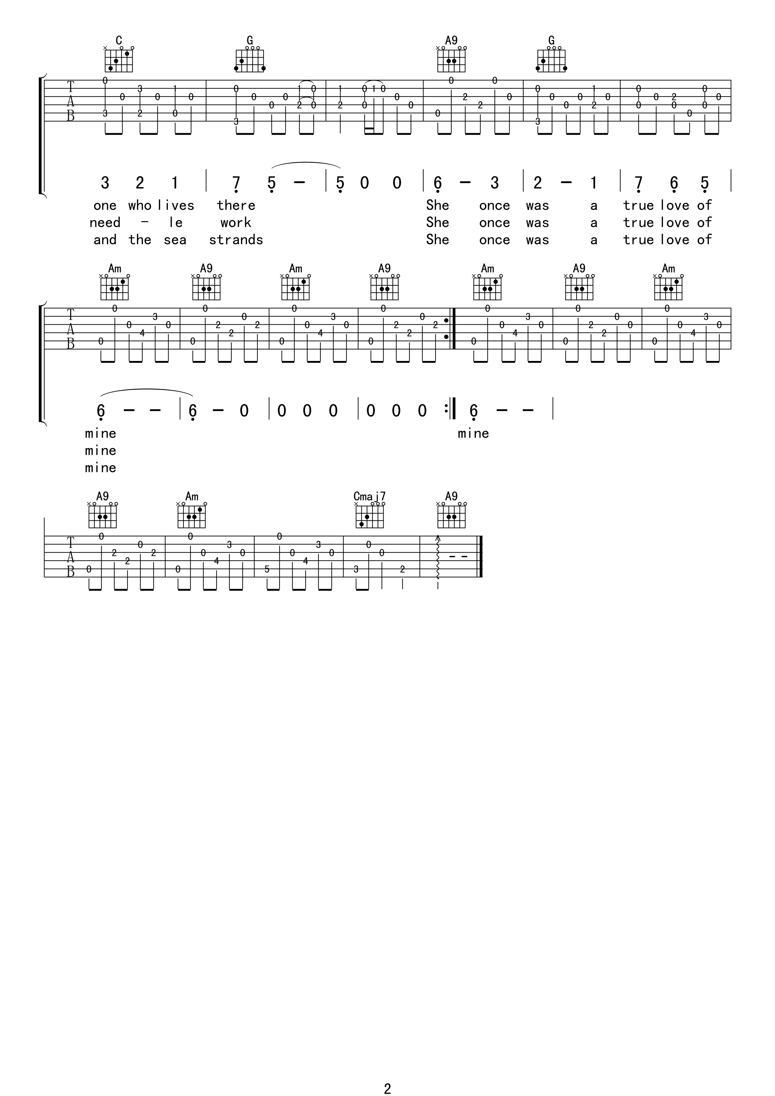 斯卡保罗集市吉他谱第(2)页