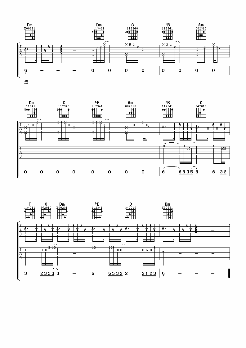 等一分钟吉他谱第(3)页