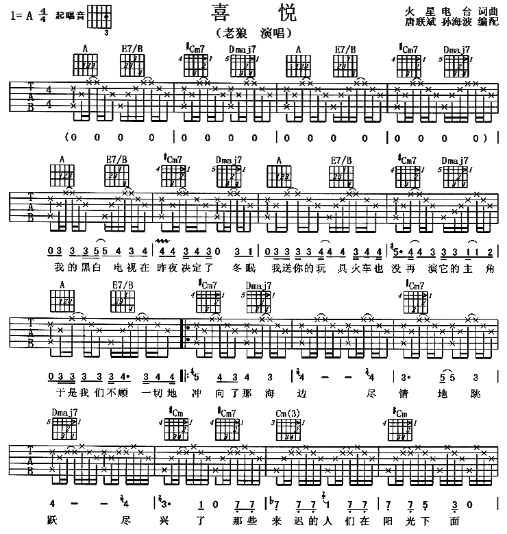 喜悦吉他谱第(1)页