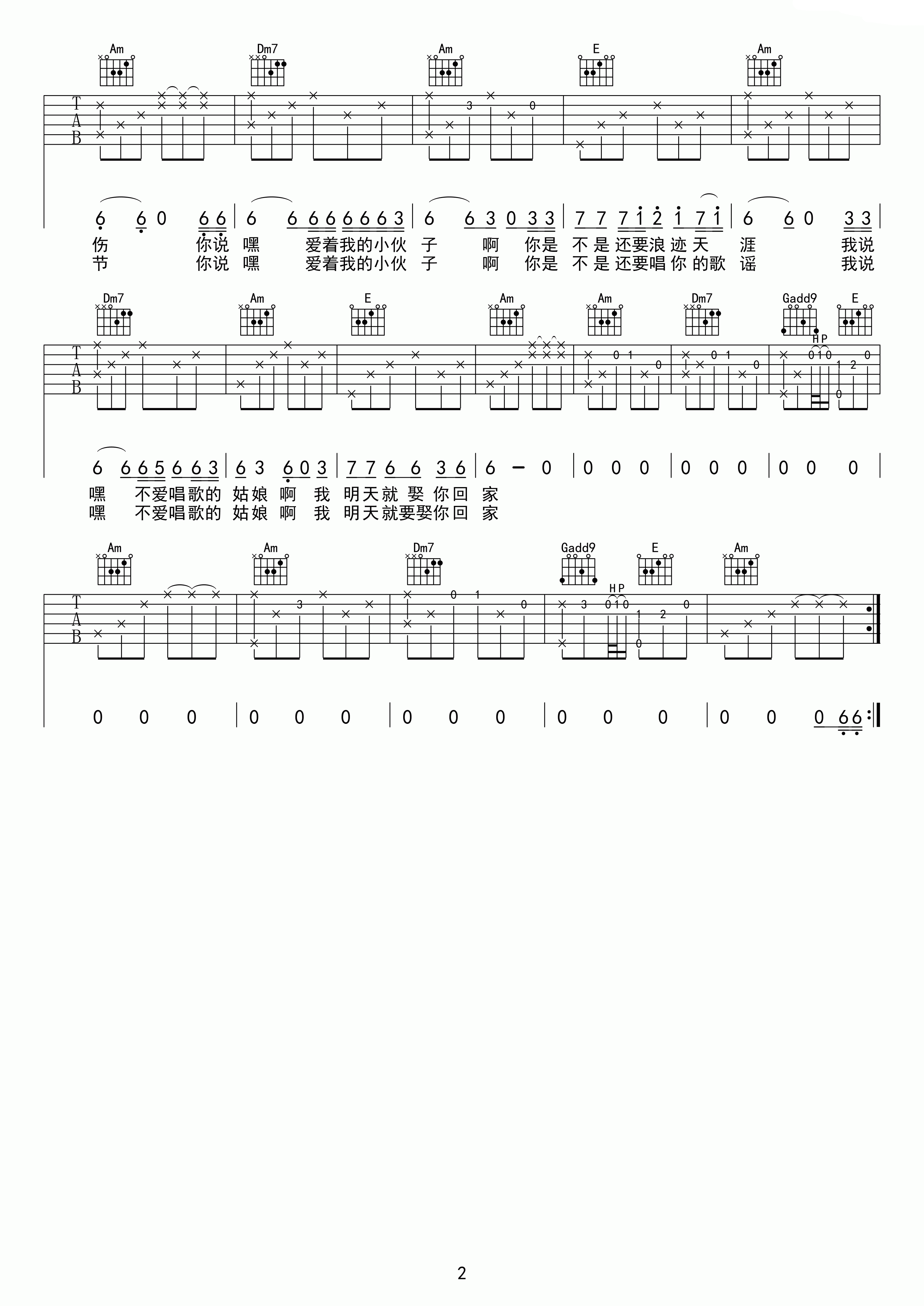 连衣裙吉他谱第(2)页