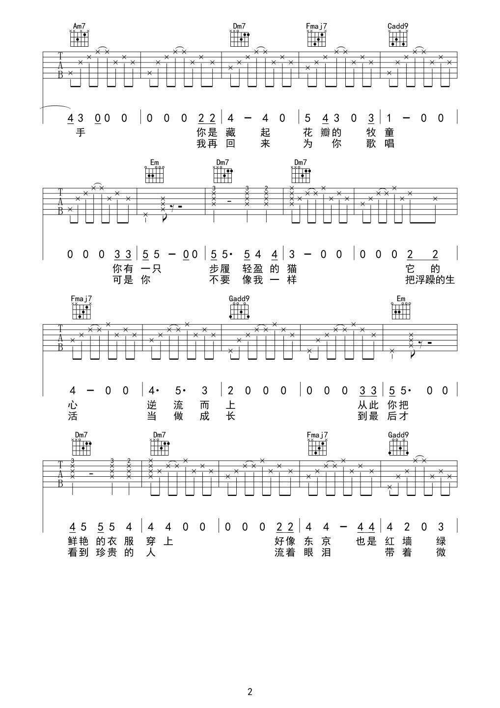 卡比巴拉的海吉他谱第(2)页