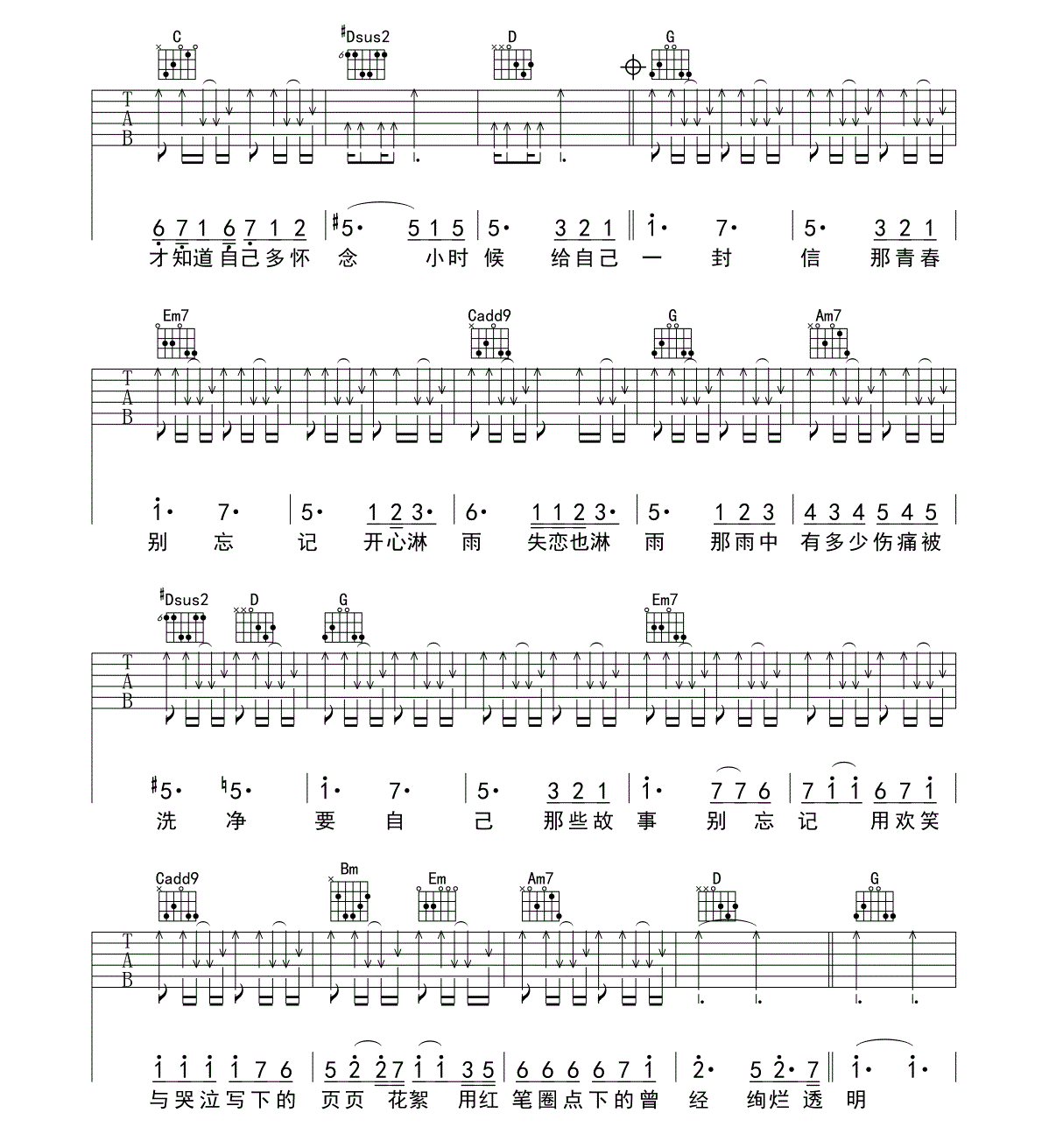 给自己吉他谱第(2)页