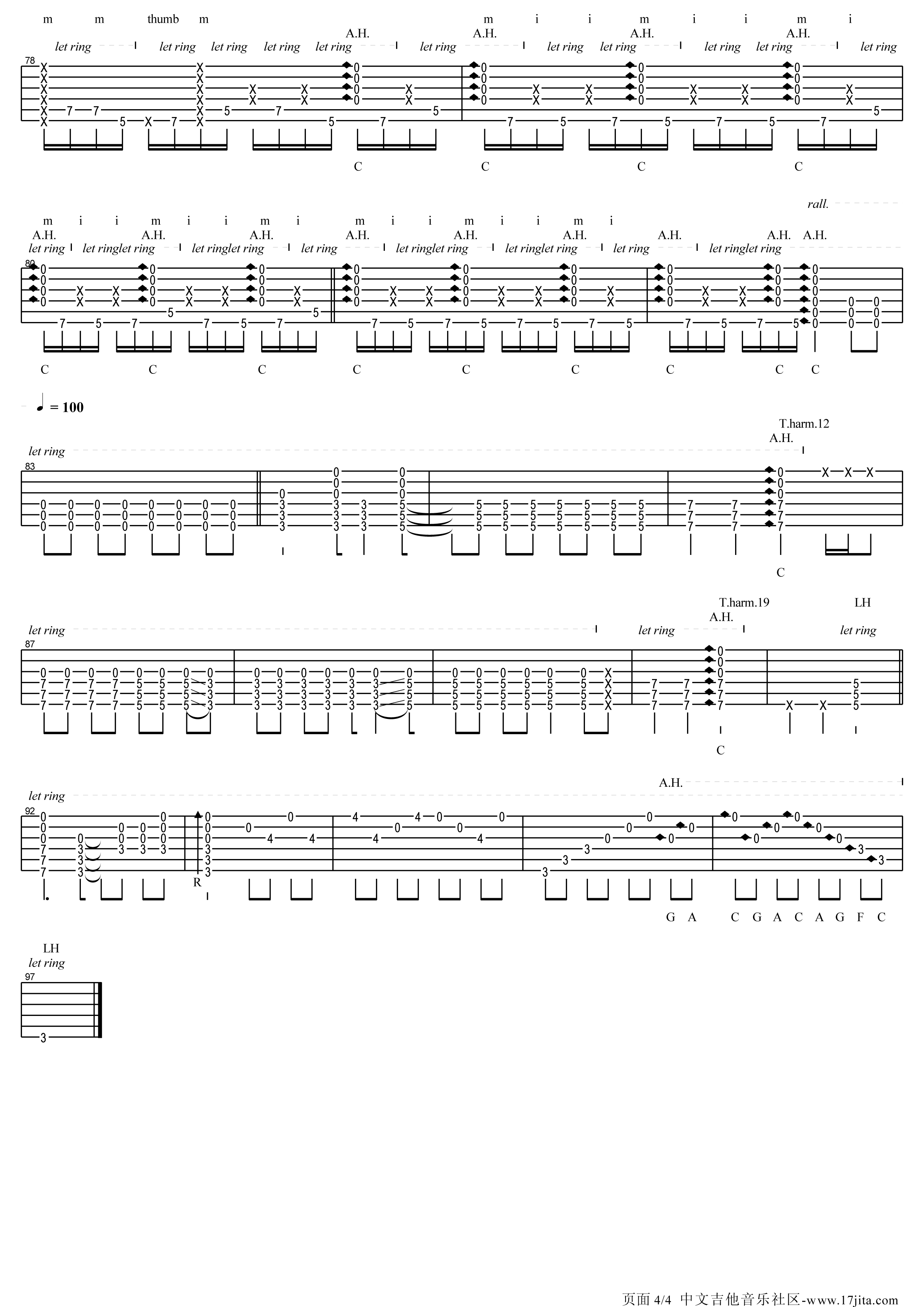 MerryChristmasMrLawrence指弹吉他谱第(4)页