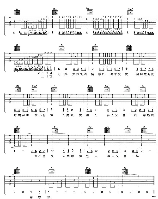 二十世纪少年吉他谱第(3)页