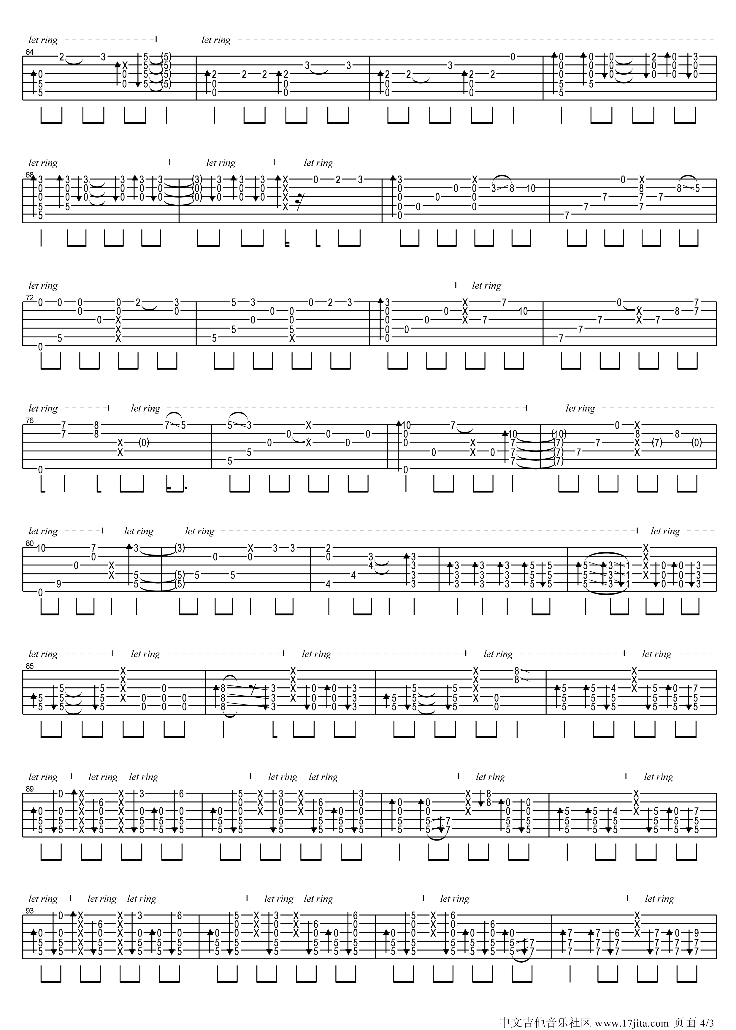 LetItGo高清版指弹吉他谱第(3)页