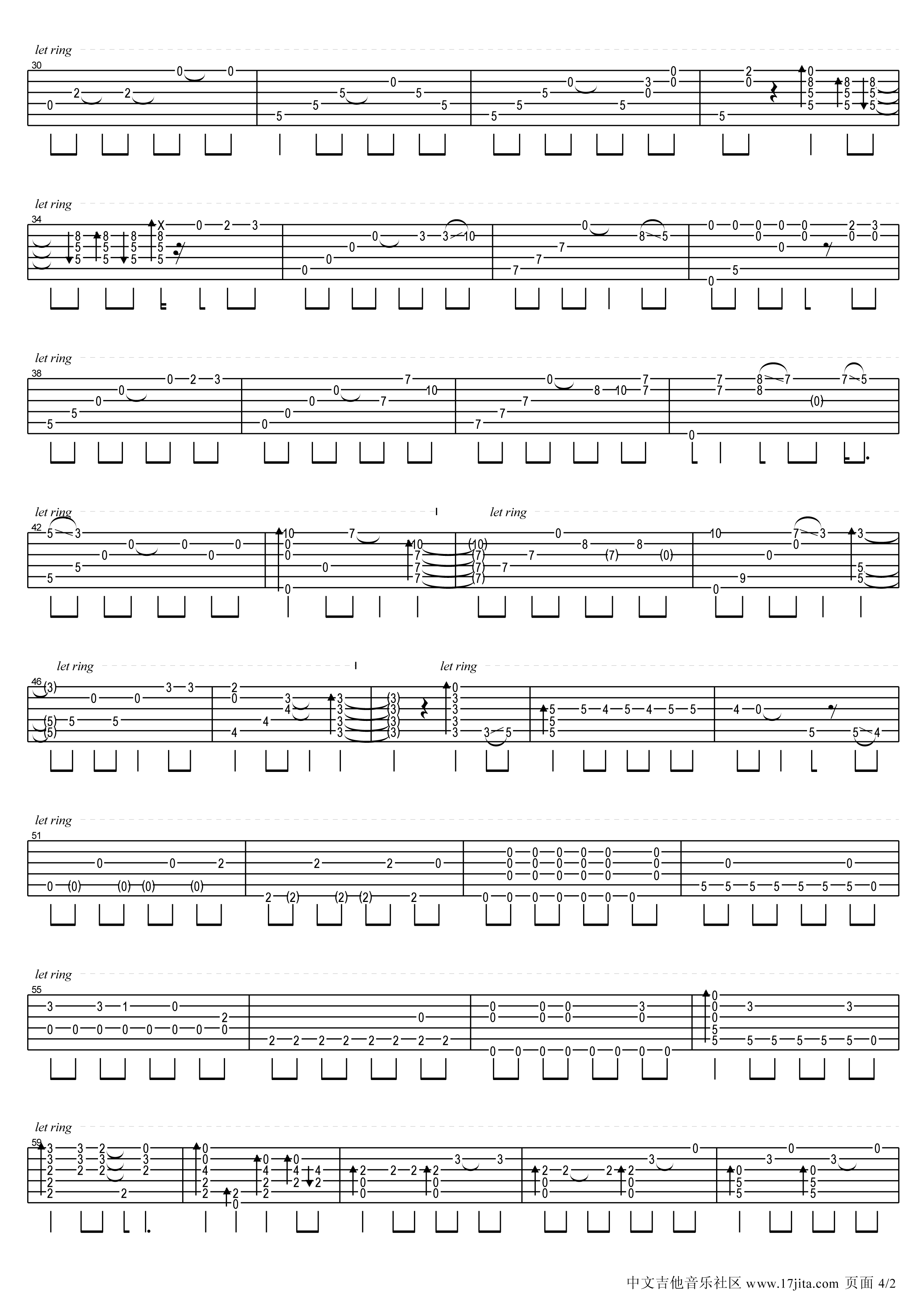 LetItGo高清版指弹吉他谱第(2)页