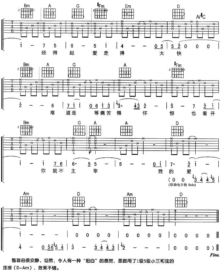 坦白吉他谱第(4)页