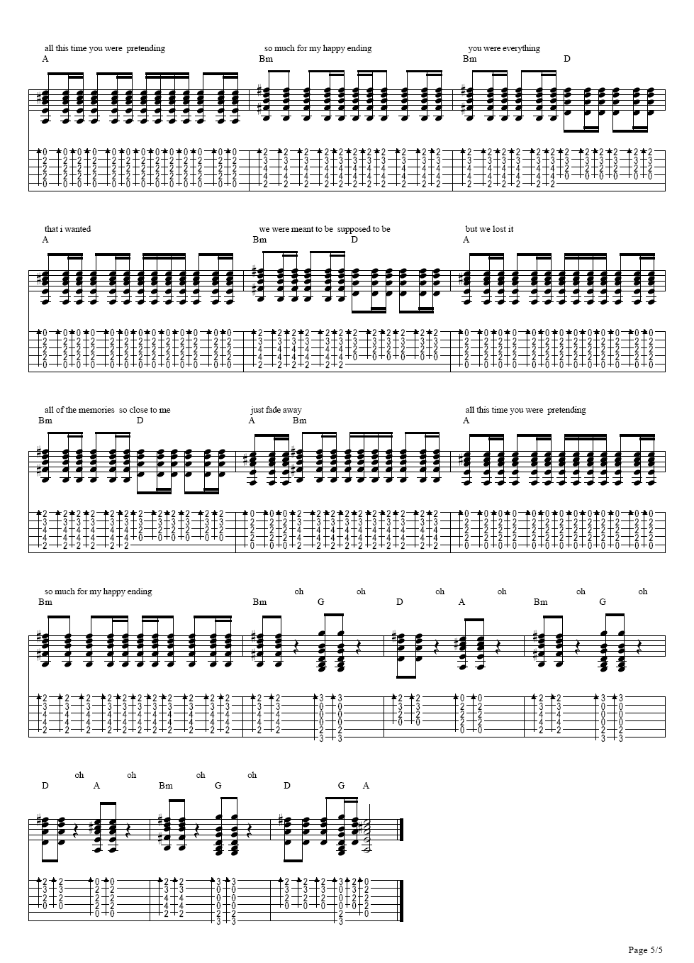 myhappyending吉他谱第(5)页