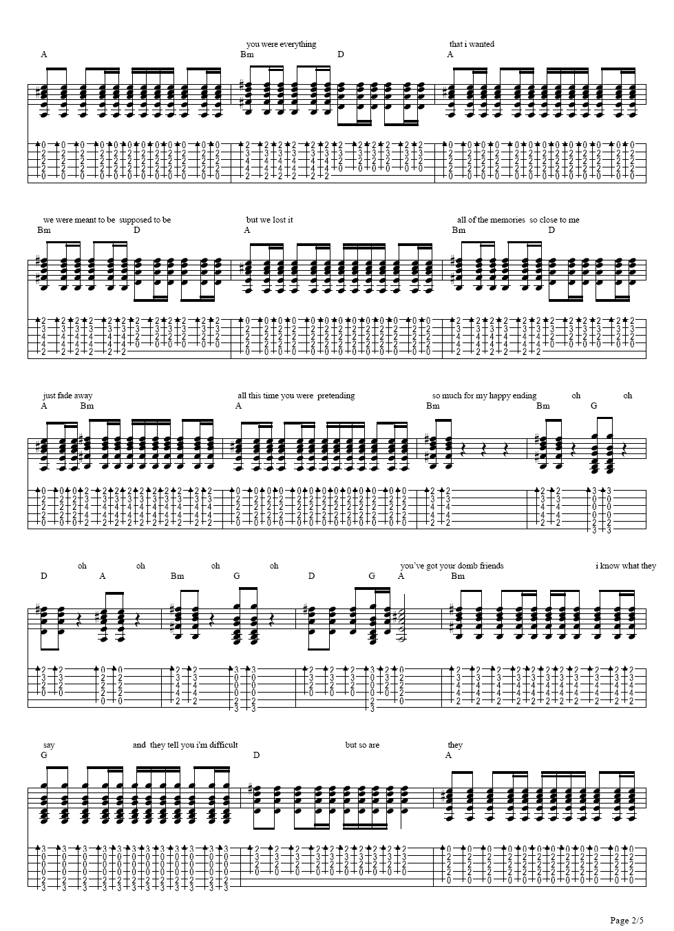 myhappyending吉他谱第(2)页