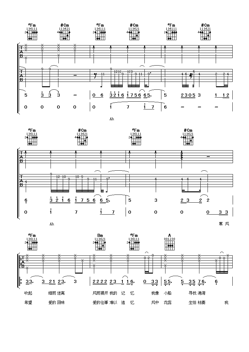 爱你一万年吉他谱第(2)页