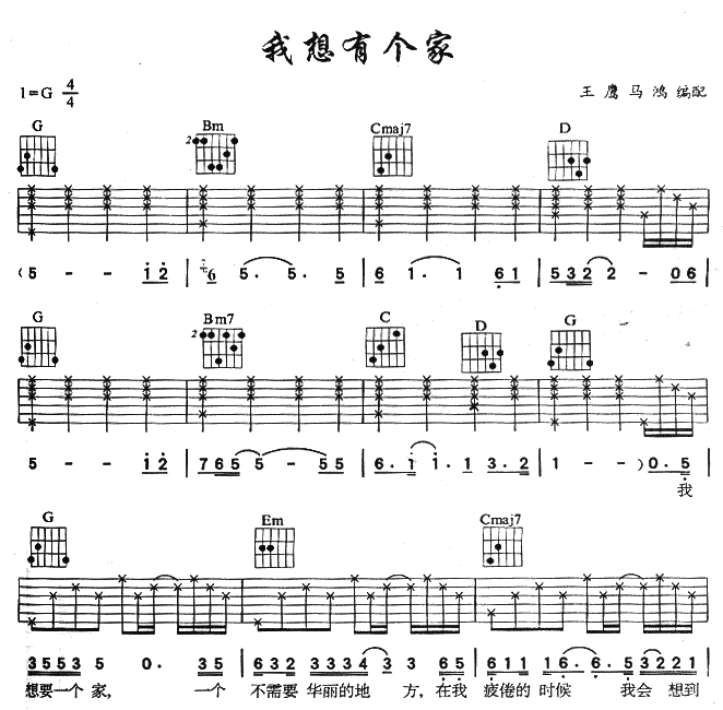 我想有个家吉他谱第(1)页