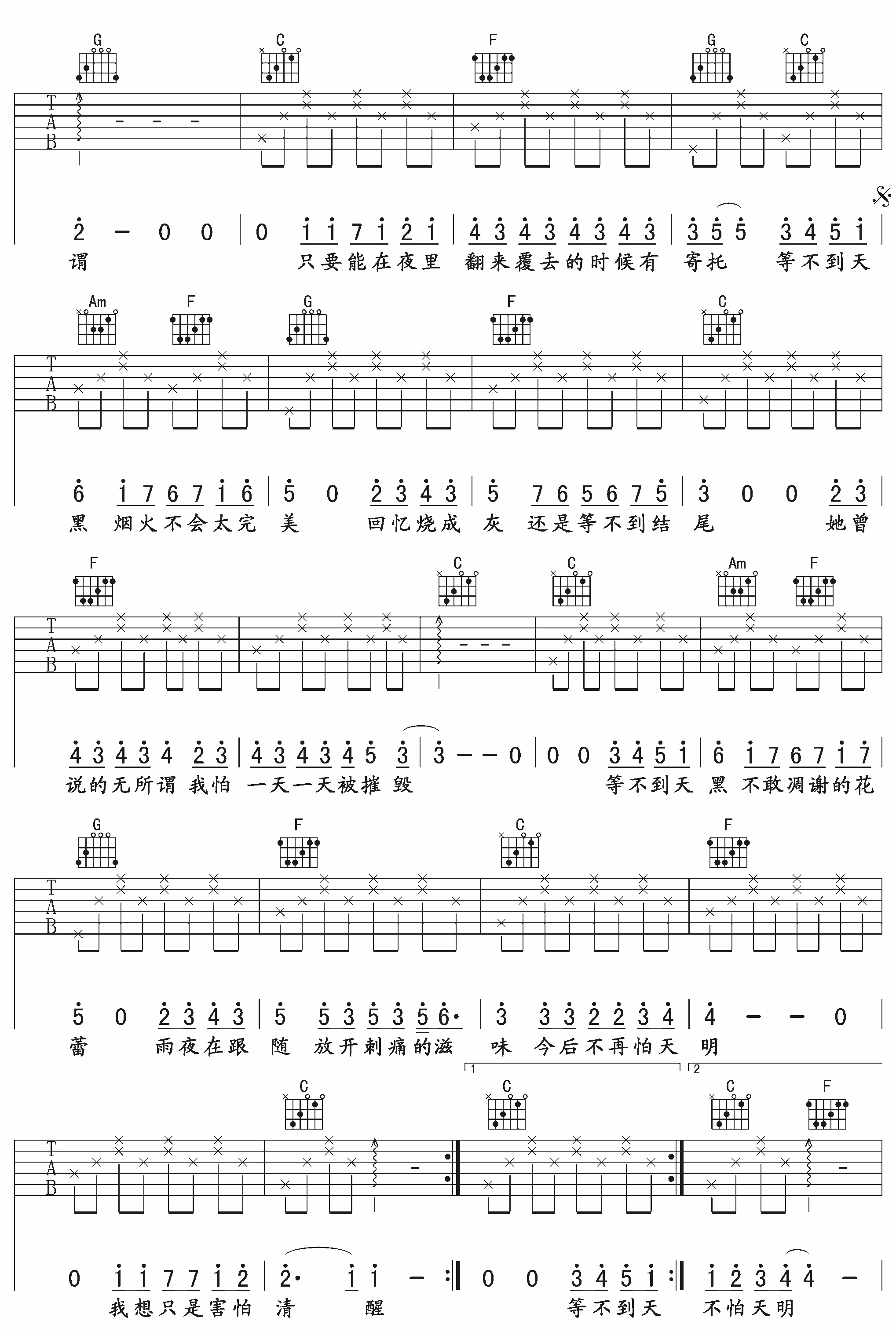 她说吉他谱第(2)页