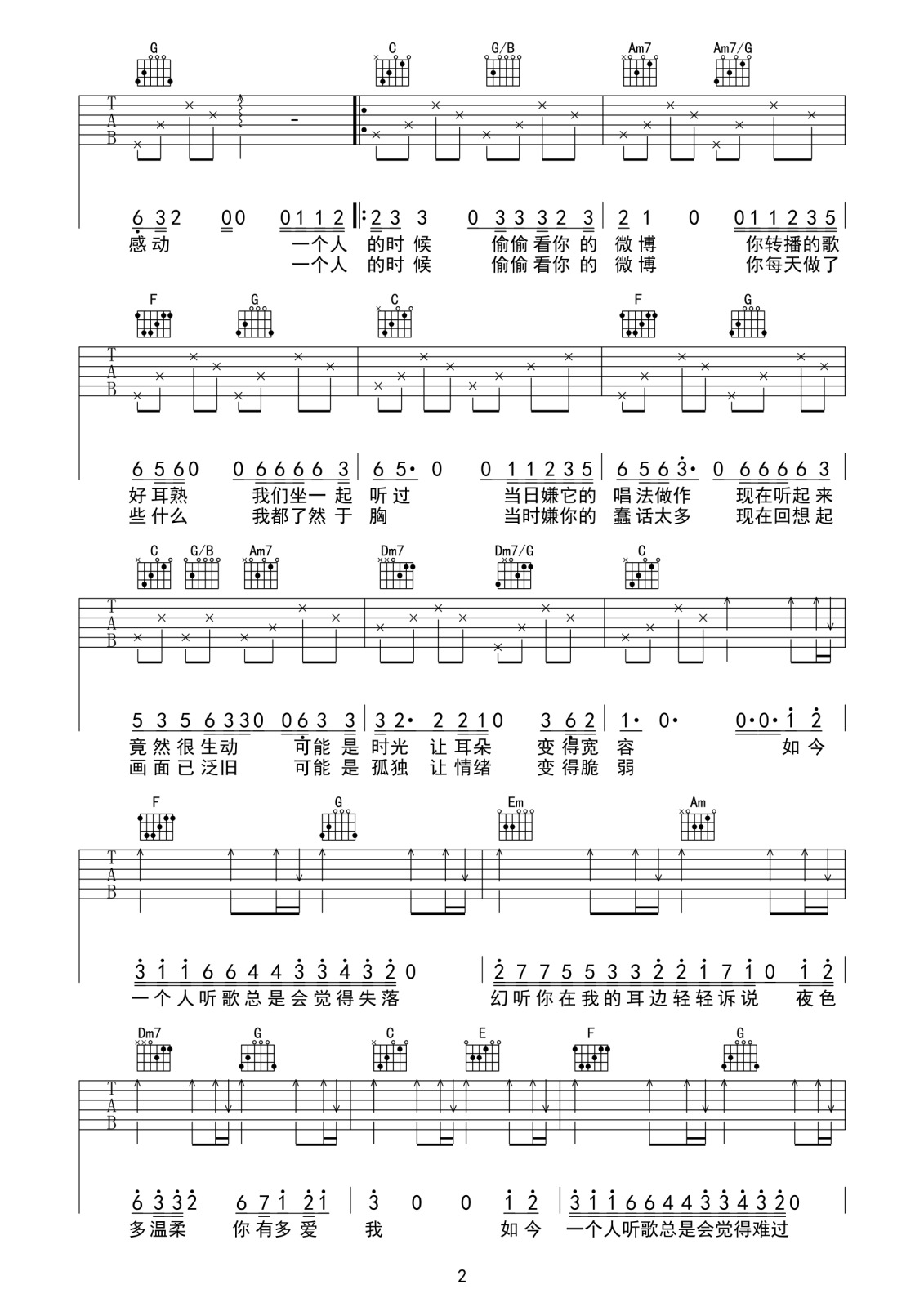 幻听吉他谱第(2)页