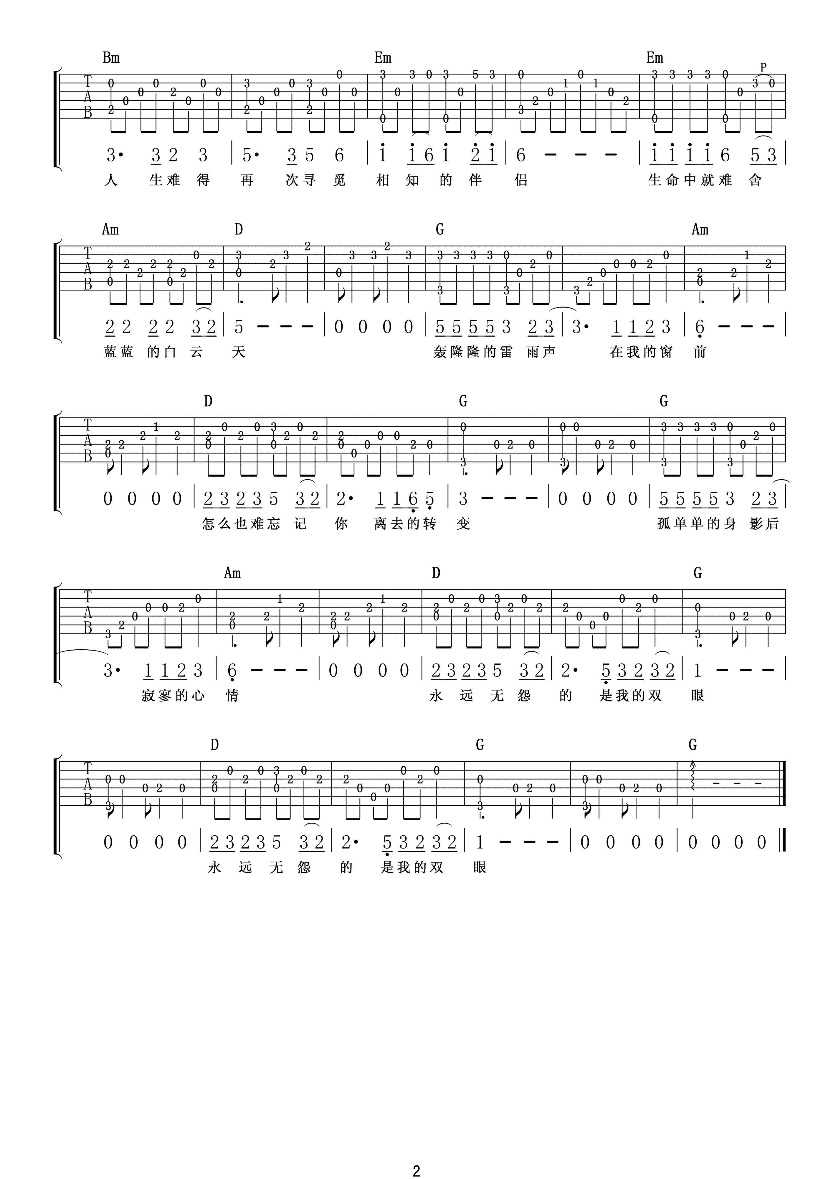 恋曲1990吉他谱第(2)页