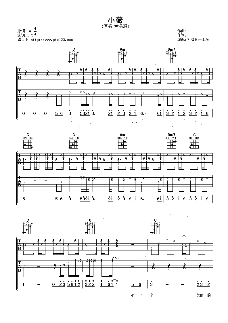 小薇吉他谱第(1)页