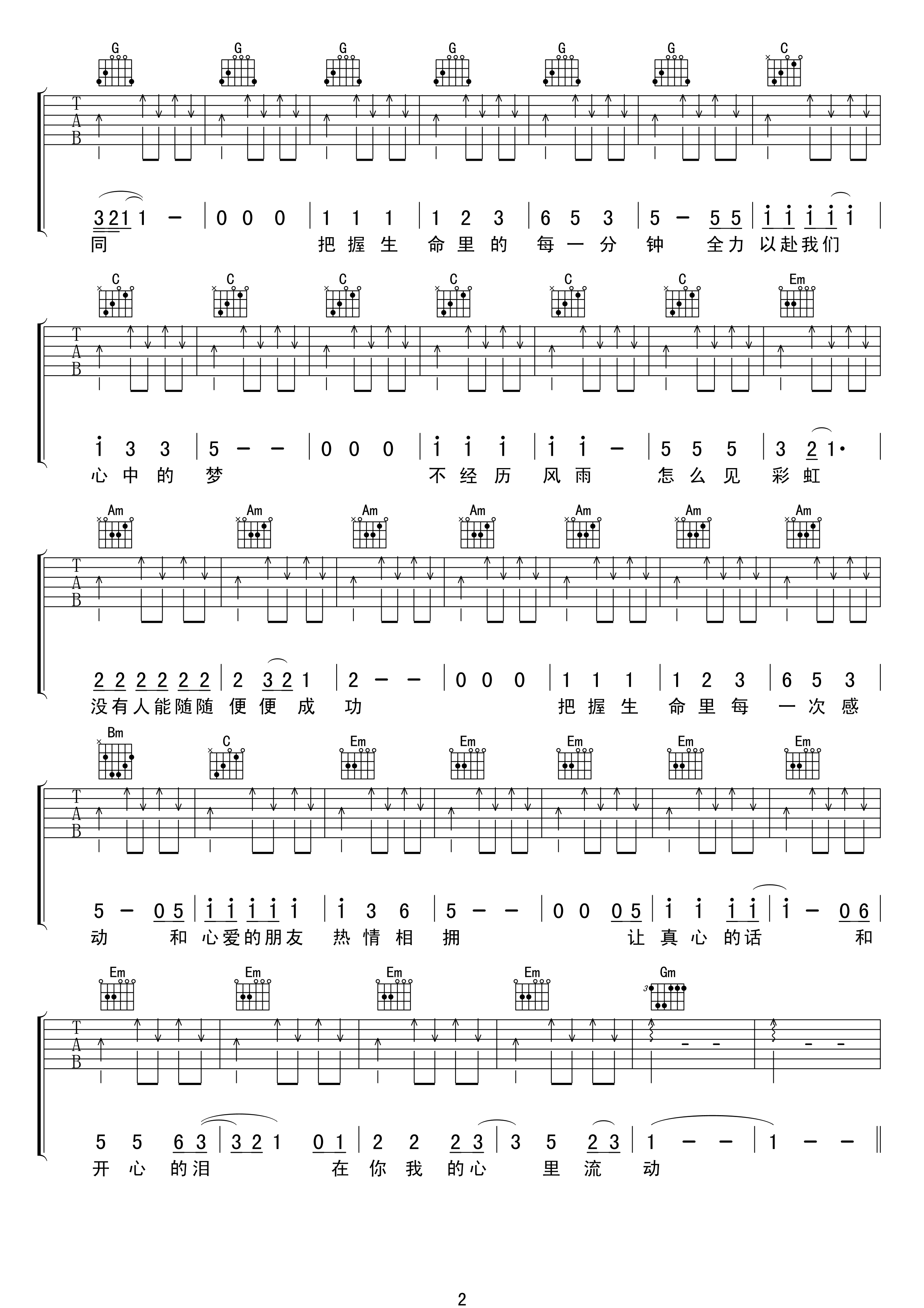真心英雄吉他谱第(2)页