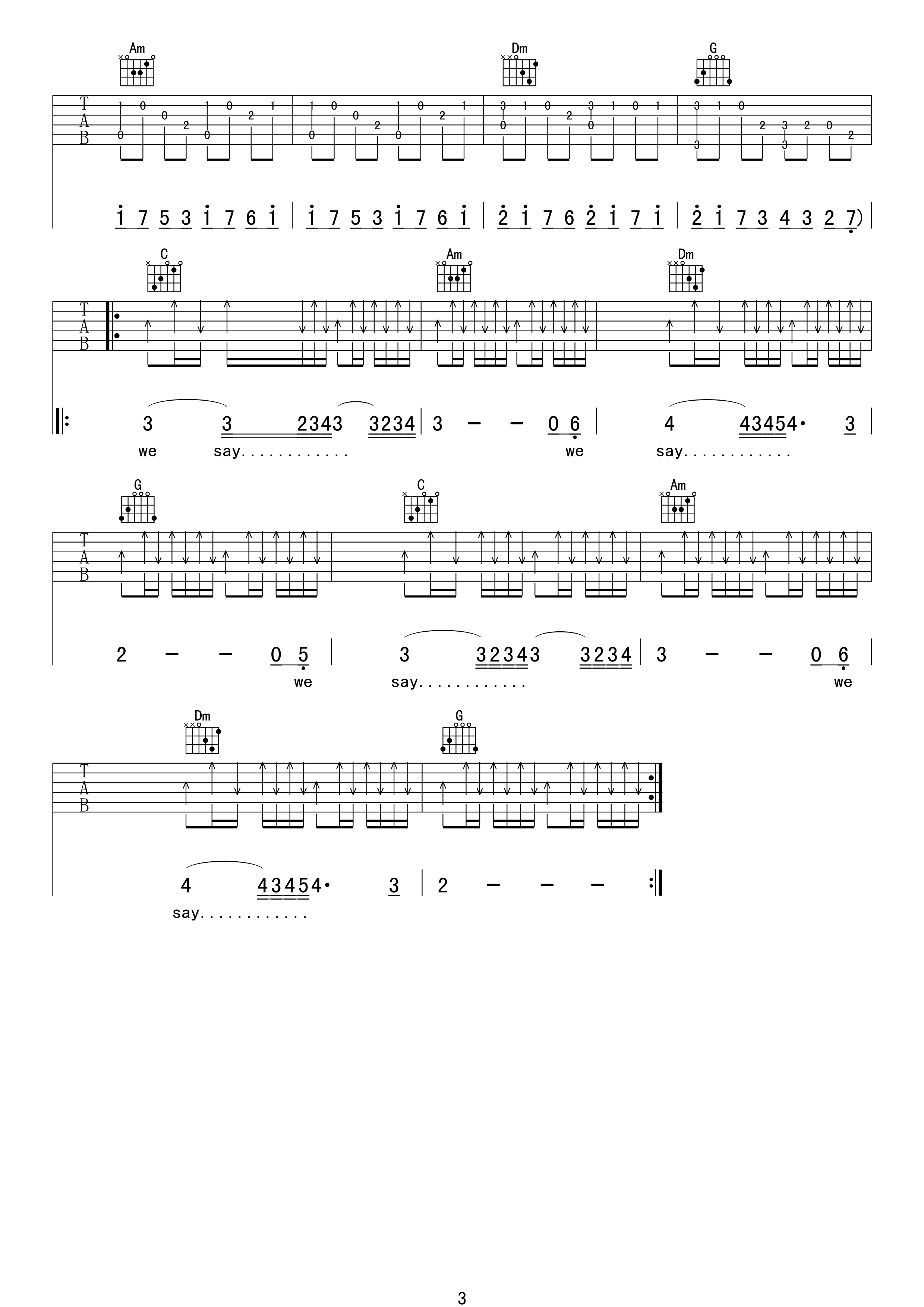 时光吉他谱第(3)页