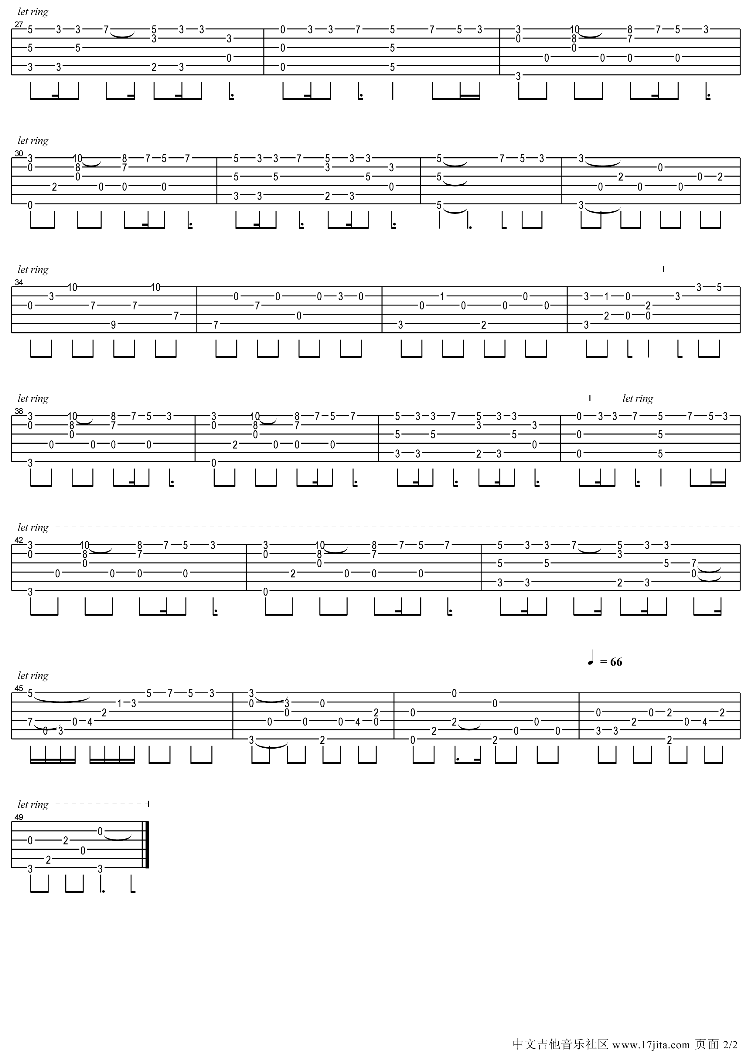 情歌指弹吉他谱第(2)页