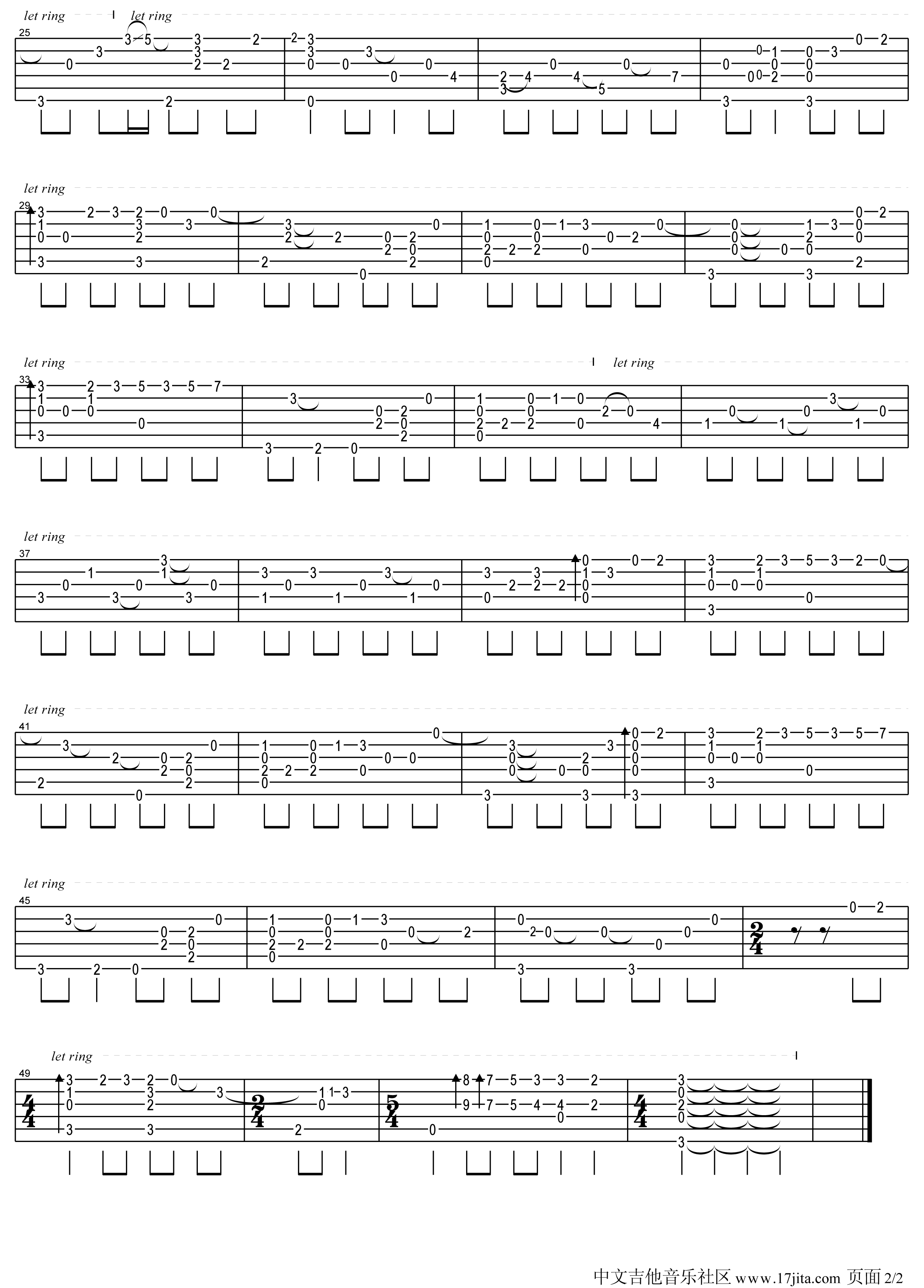 遇见指弹吉他谱第(2)页