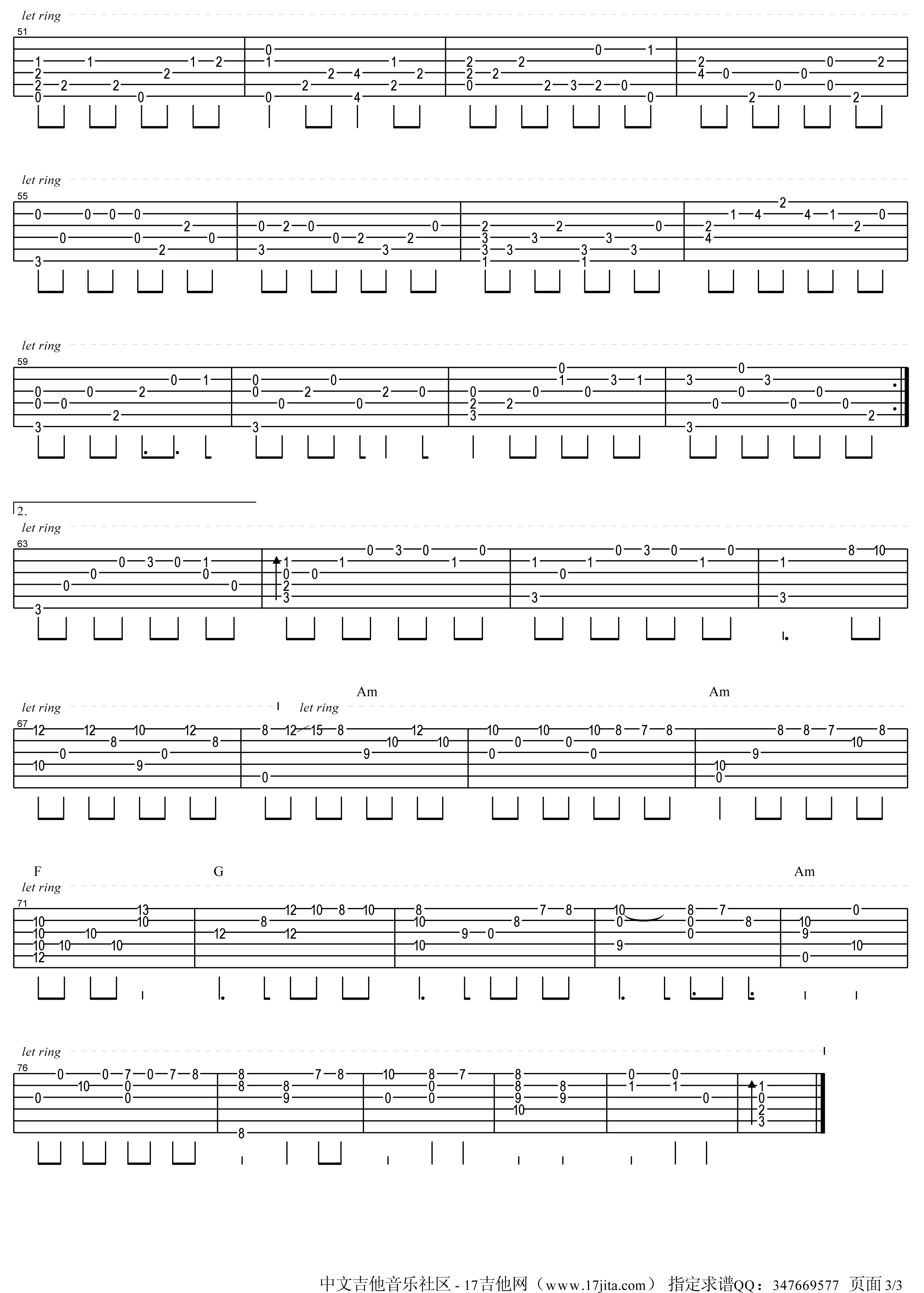 十年指弹吉他谱第(3)页