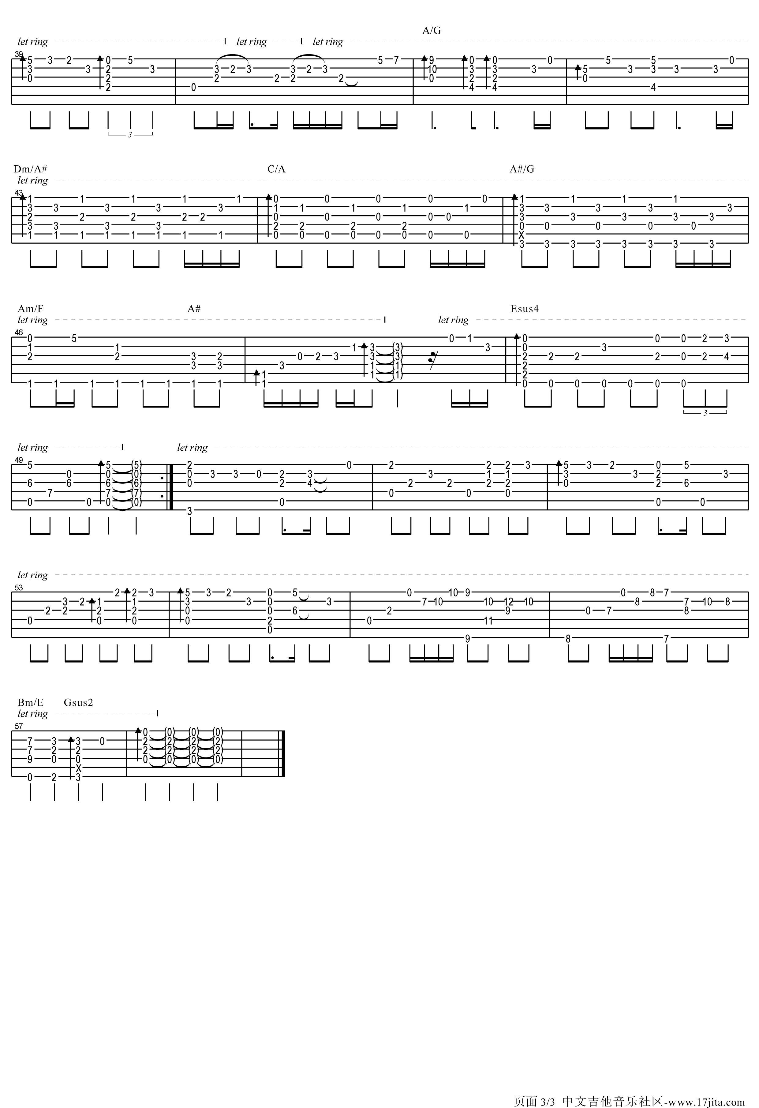分手快乐指弹吉他谱第(3)页