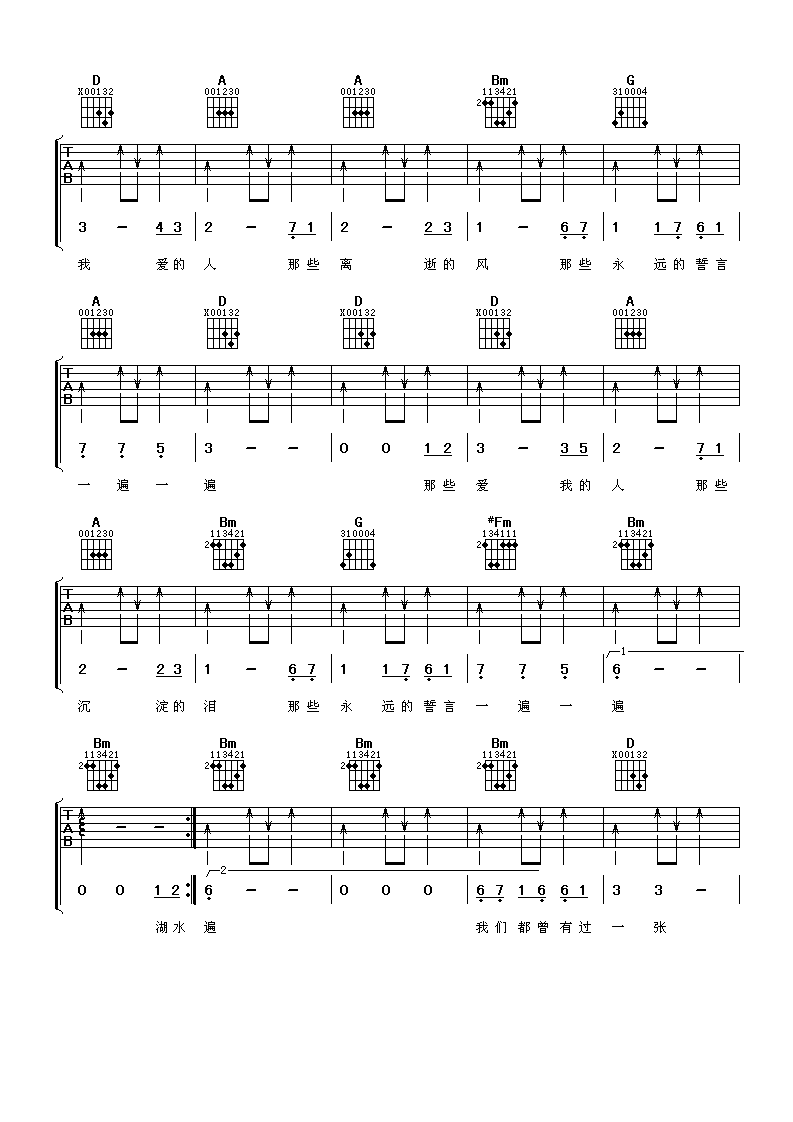 心愿吉他谱第(2)页