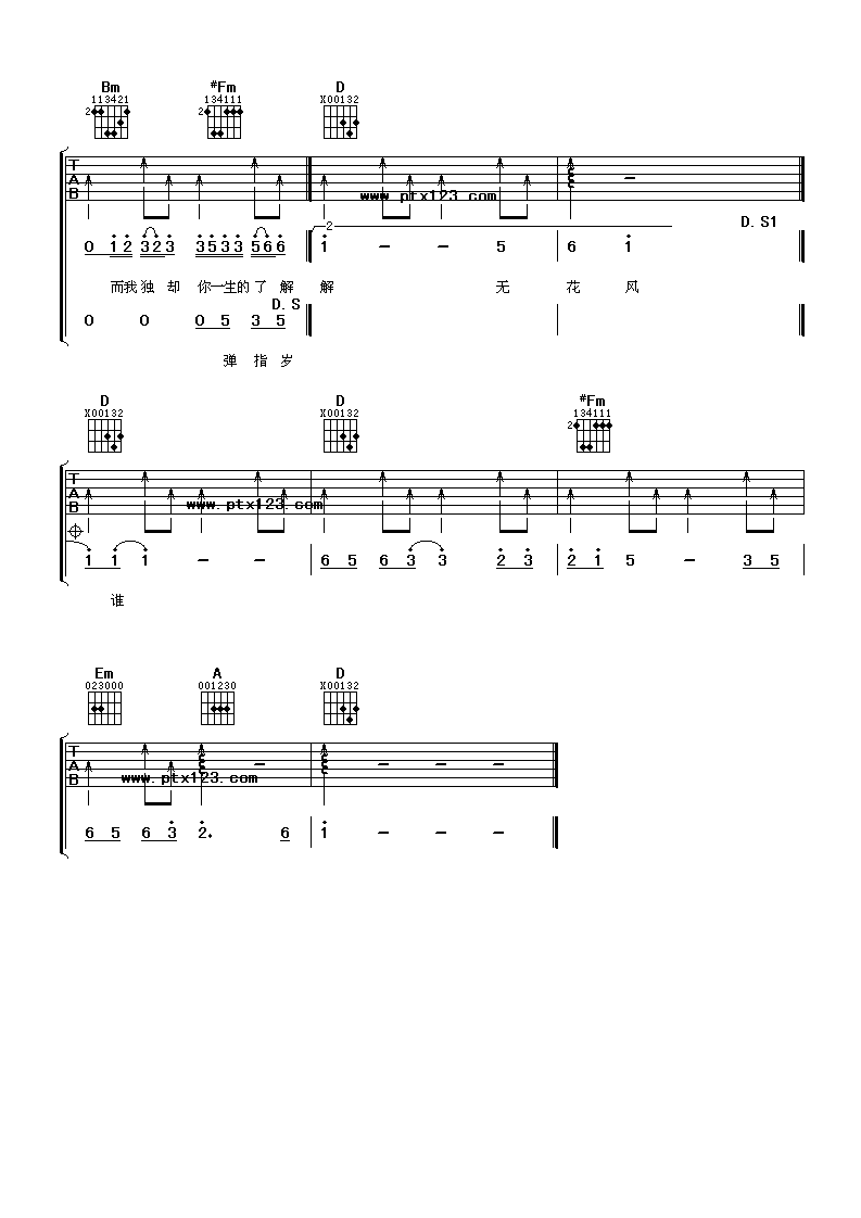 兰亭序吉他谱第(3)页