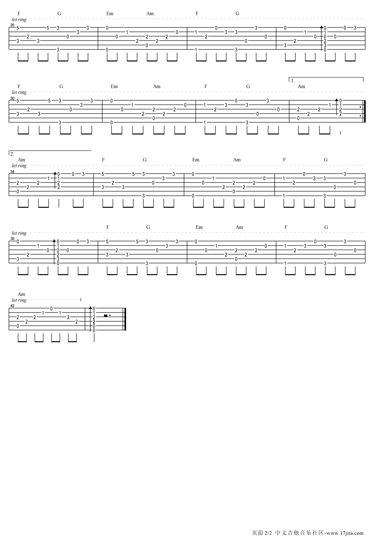 星月神话指弹吉他谱第(2)页