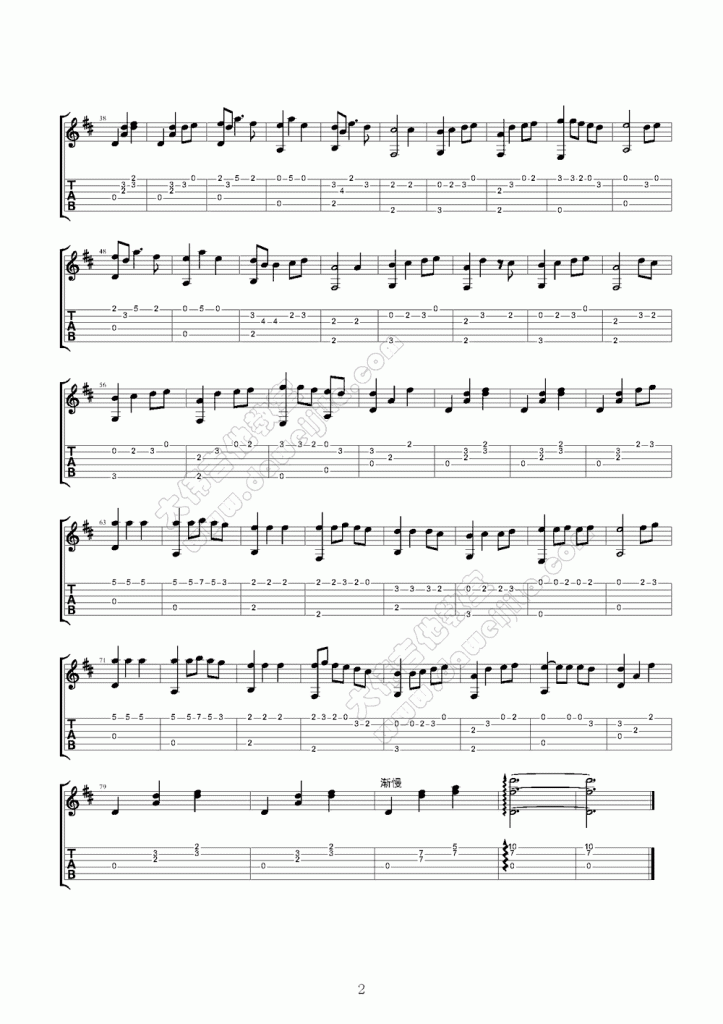 千与千寻指弹吉他谱第(2)页