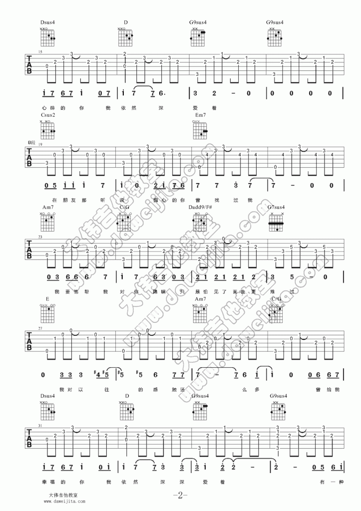 听说爱情回来过吉他谱第(2)页