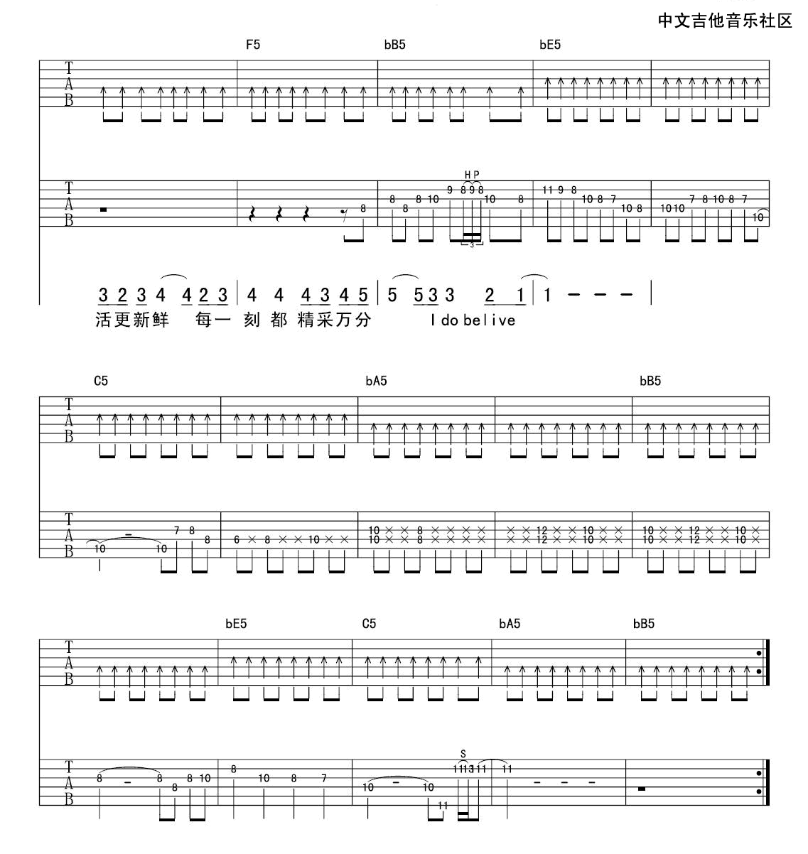 我相信高清版吉他谱第(4)页
