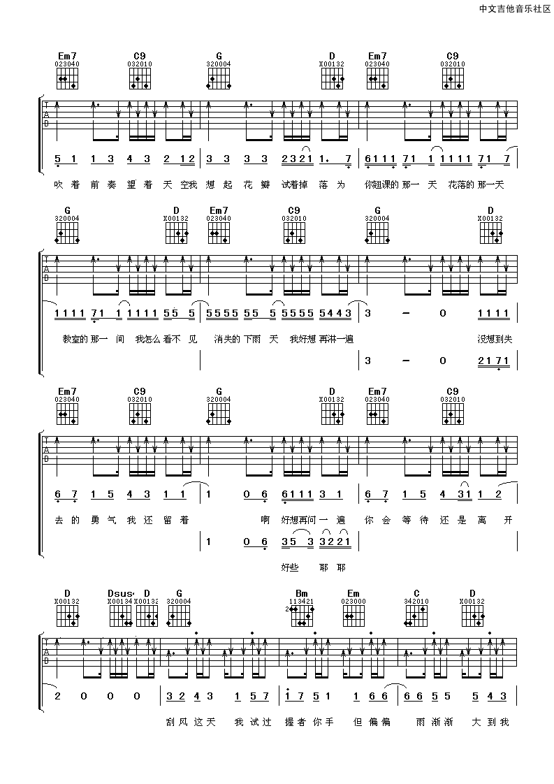晴天吉他谱第(2)页