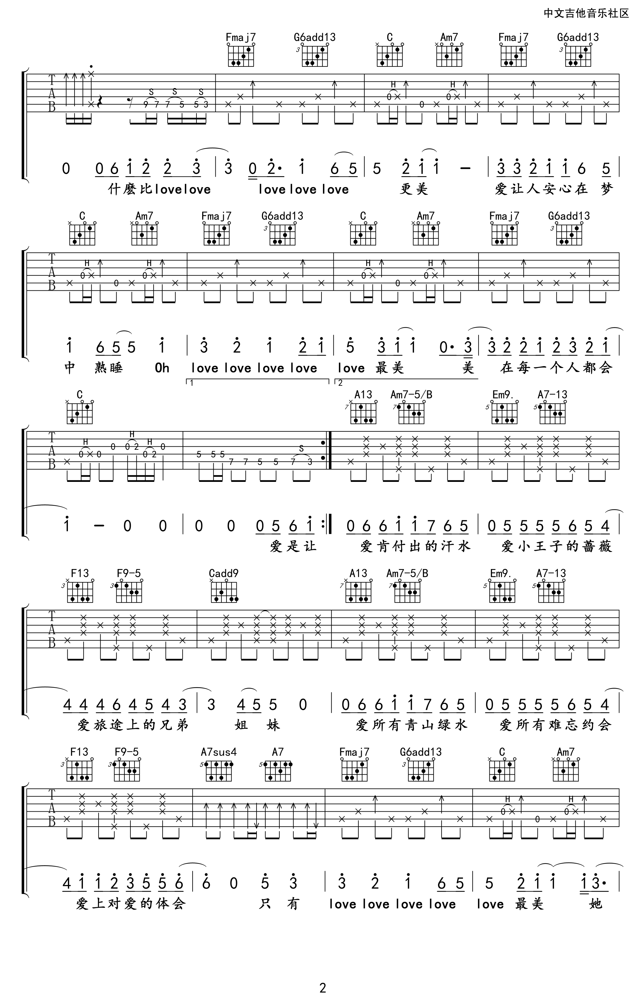 每个人都会吉他谱第(2)页