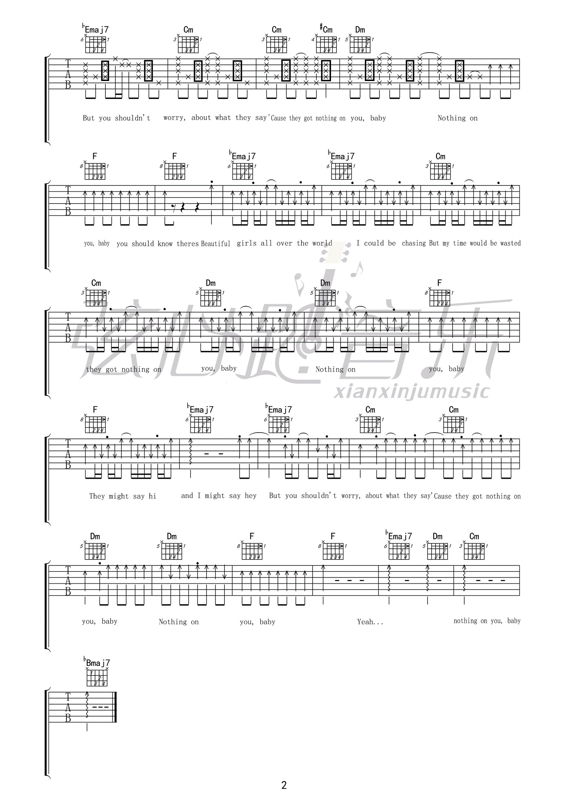 nothingonyou吉他谱第(2)页