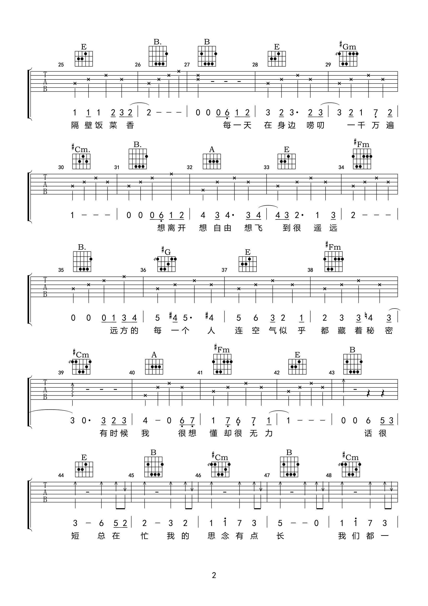 开饭了吉他谱第(2)页