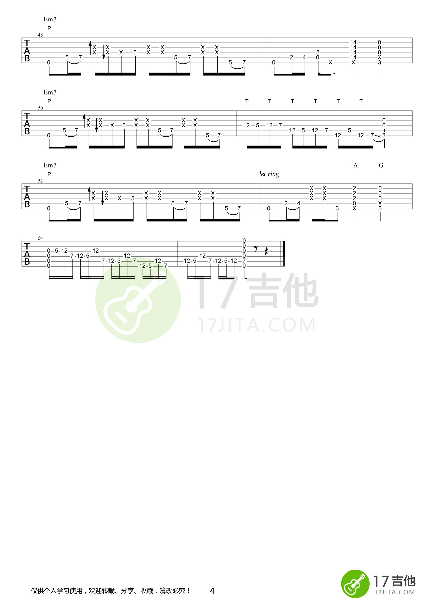 Fight指弹吉他谱第(4)页