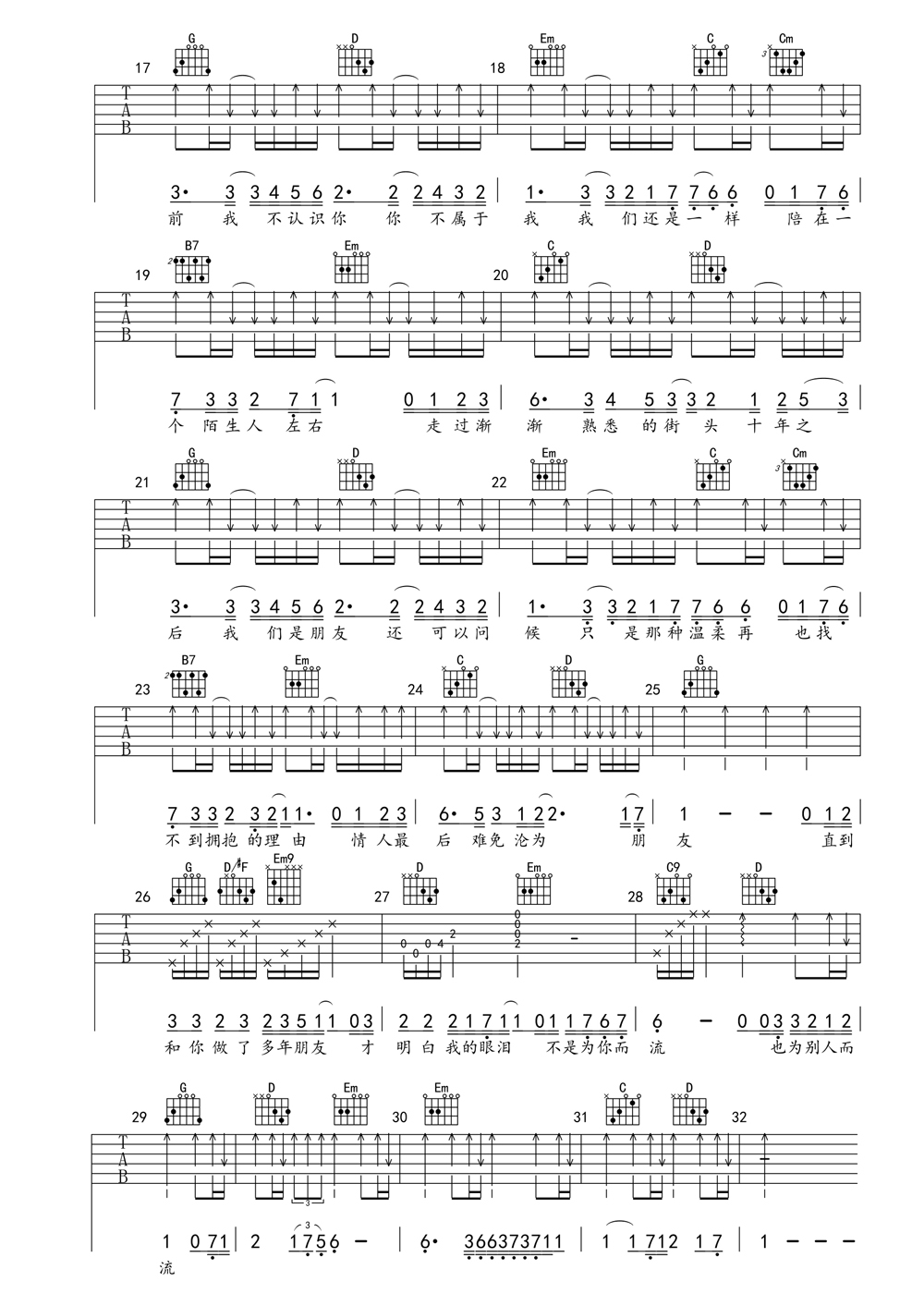 十年吉他谱第(2)页