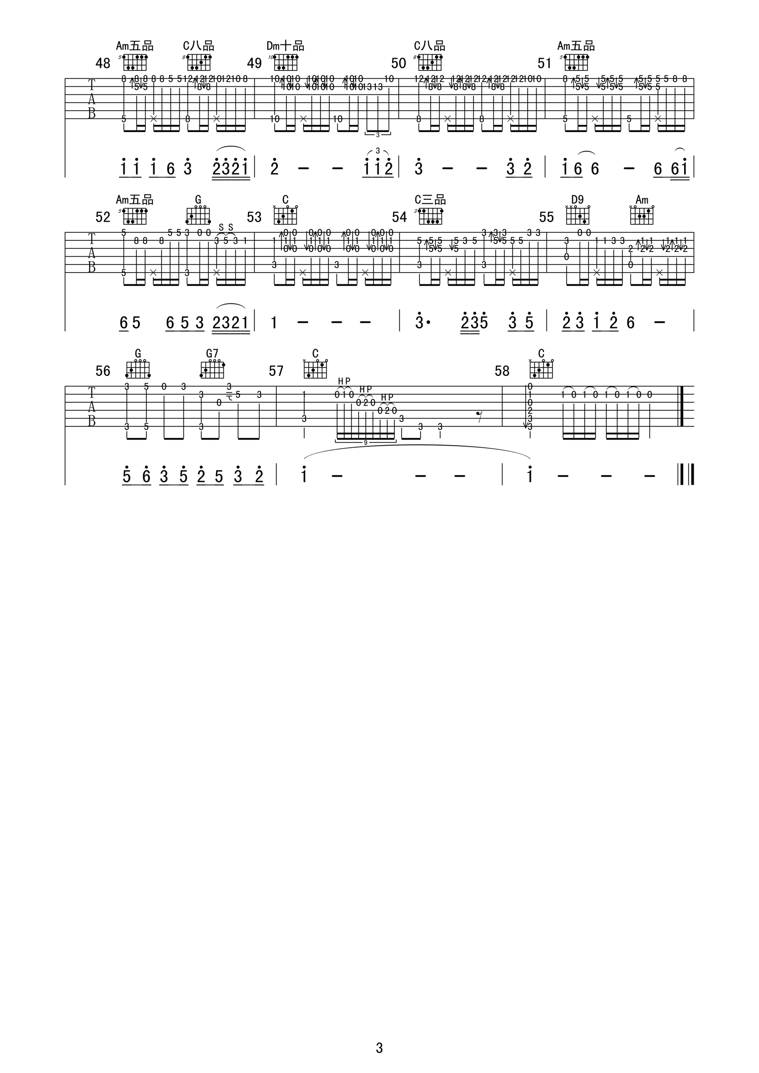 迟来的爱指弹吉他谱第(3)页