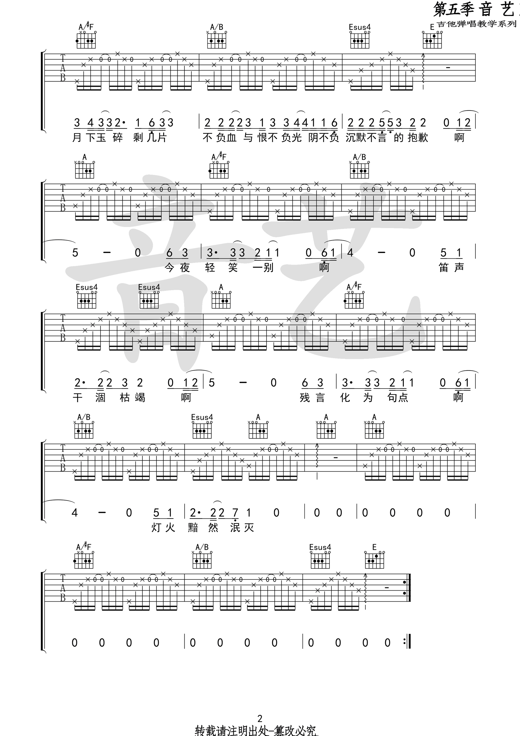 瞬吉他谱第(2)页